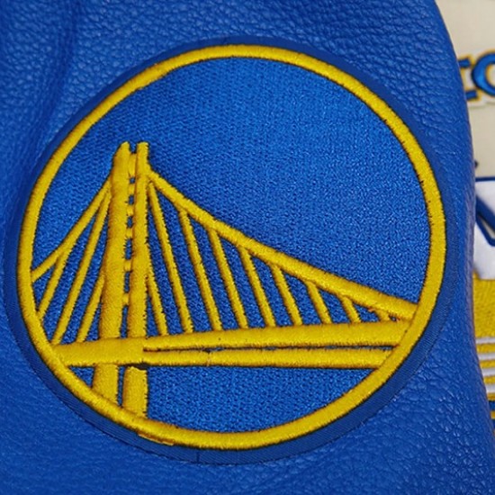 Golden State Warriors Retro Classic Off White Wool Varsity Jacket