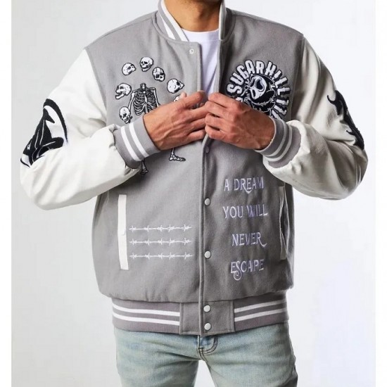 Great Escape Grey Letterman Varsity Jacket