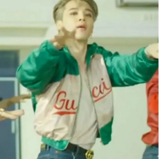 Gucci Jimin BTS Dynamite Green Satin Jacket