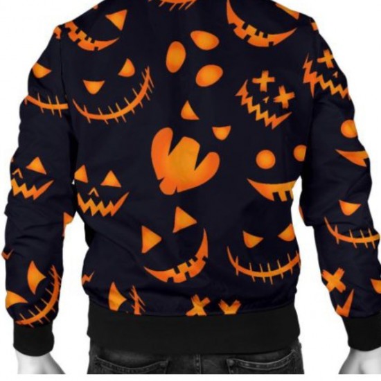 Halloween Pattern Pumpkins Bomber Jacket