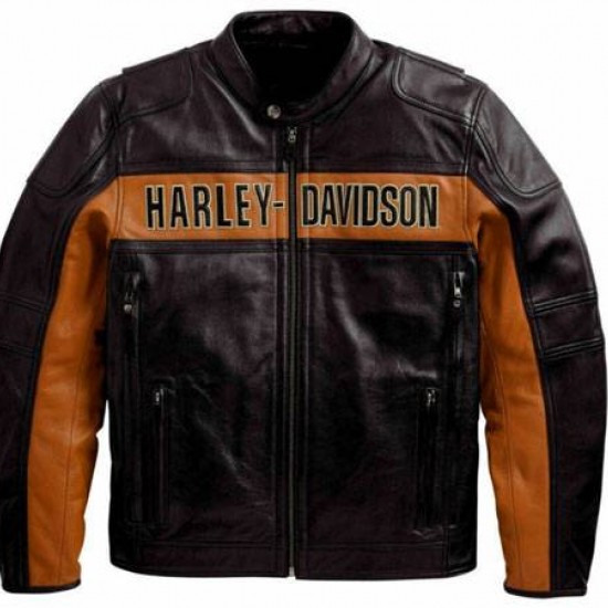 Harley Davidson Distressed Biker Leather Jacket