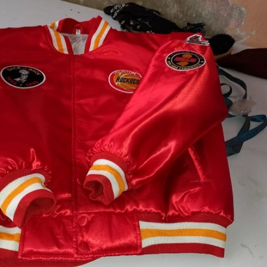 Houston Rockets Red Satin Jacket