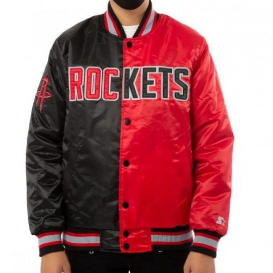 Houston Rockets Red and Black Jacket