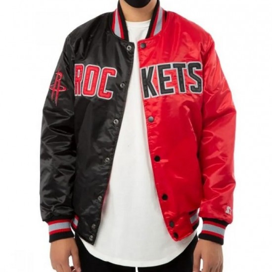 Houston Rockets Red and Black Jacket