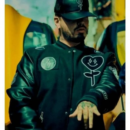 J Balvin MaG Black Varsity Jacket