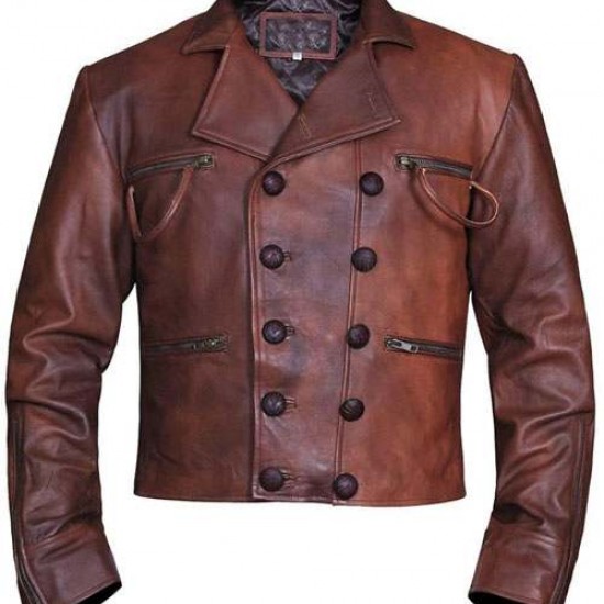 Jason Momoa Justice League Aquaman Distressed Brown Leather Jacket