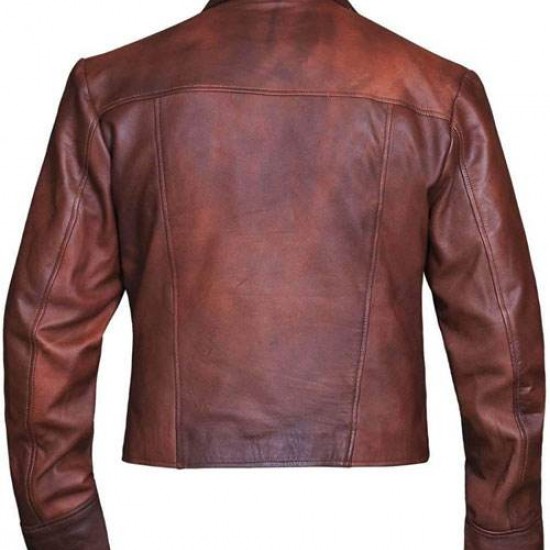 Jason Momoa Justice League Aquaman Distressed Brown Leather Jacket