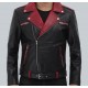 Jimmy Mens Black and Maroon Moto Jacket