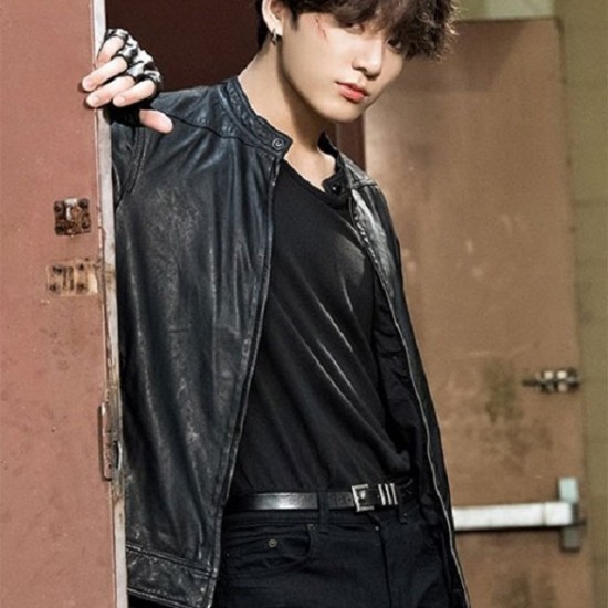 Jungkook Leather Biker Jacket