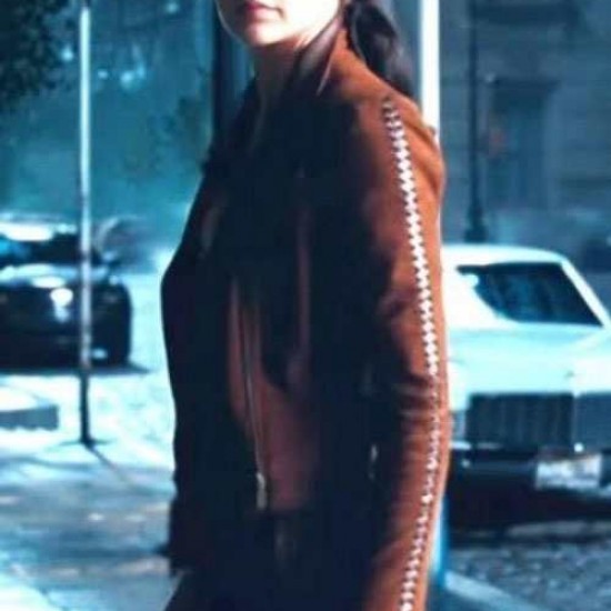 Justice Leauge Gal Gadot Brown Leather Jacket