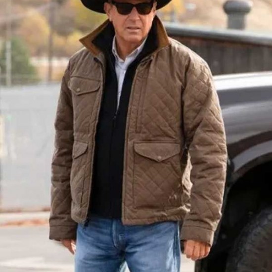 Kevin Costner John Dutton Yellowstone Season 4 Quilted Jacket