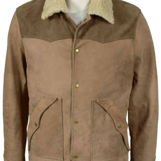 Kevin Costner Yellowstone Series Season 3 Shearling Jacket