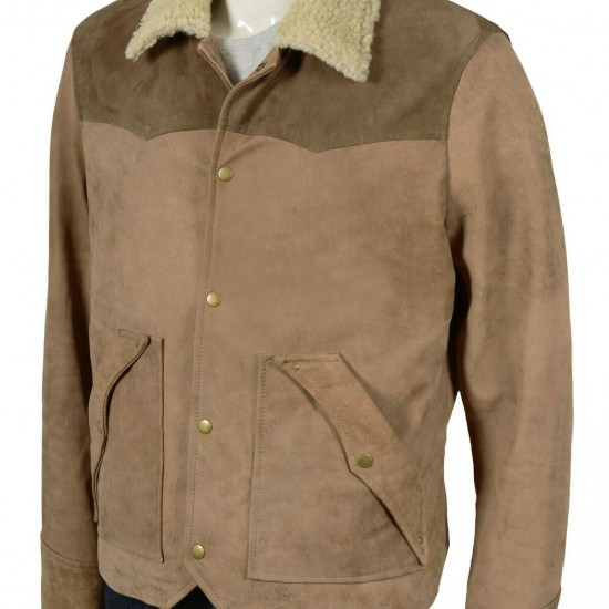 Kevin Costner Yellowstone Series Season 3 Shearling Jacket