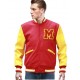 Red M Logo Letterman MJ Thriller Bomber Varsity Jacket Michael Jackson Thriller Jacket