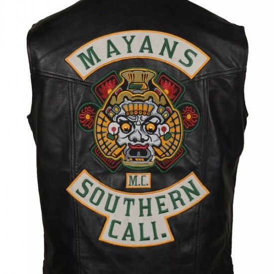 Mayans Southern California Black Biker Motorcycle Leather Vest