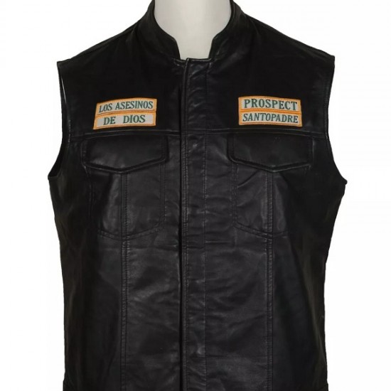 Mayans Southern California Black Biker Motorcycle Leather Vest