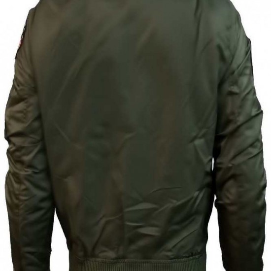 Men Army Green Top Gun Tom Cruise Men Fighter Jet Pilot Jacket               