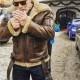 Men Arnold Schwarzenegger Winter Aviator RAF B6 Shearling Real Sheepskin Leather Bomber Flying Jacket