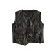 Men Black Simple Leather Vest