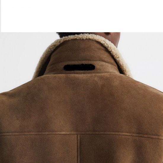 Men Winter Brown Shearling Jacket