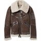 Men's Aviator Bridlington Brown Faux Shearling Biker Jacket            