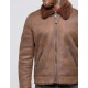 Mens B3 Faux Shearling Brown Leather Jacket