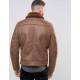 Mens B3 Faux Shearling Brown Leather Jacket