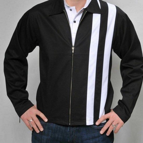 Men's Classic Speedway Elvis Presley Striped Cotton Jacket