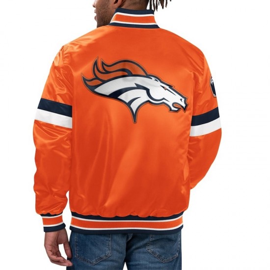 Men's Denver Broncos Starter Orange Home Game Satin Varsity Jacket