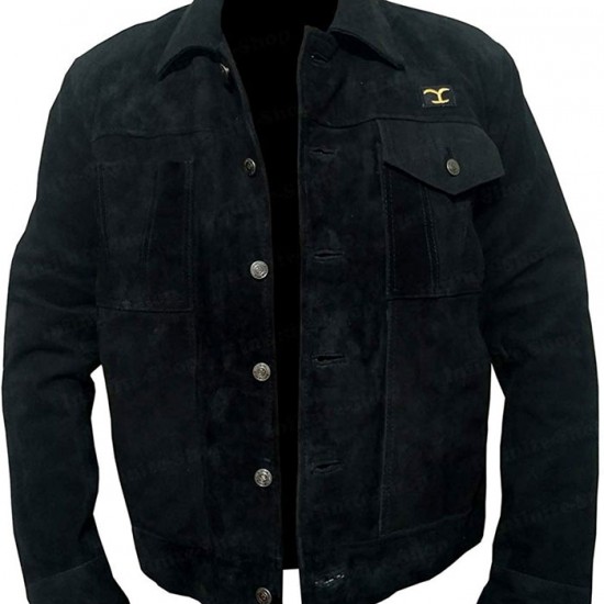 Men's Rip Cowboy Black Suede Leather Jacket