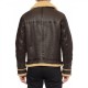 Men's Shearling B3 Brown Leather Aviator Bomber Jacket