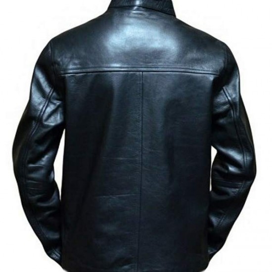 Men's Steve Mcqueen le Mans Gulf Racing Black Leather Jacket