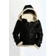 Men's Stylish B3 Bomber Full Fur Removable Hood Cow Leather Jacket