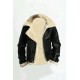 Men's Stylish B3 Bomber Full Fur Removable Hood Cow Leather Jacket