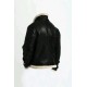 Men's Stylish B3 Bomber Full Fur Removable Hood Cow Leather Jacket