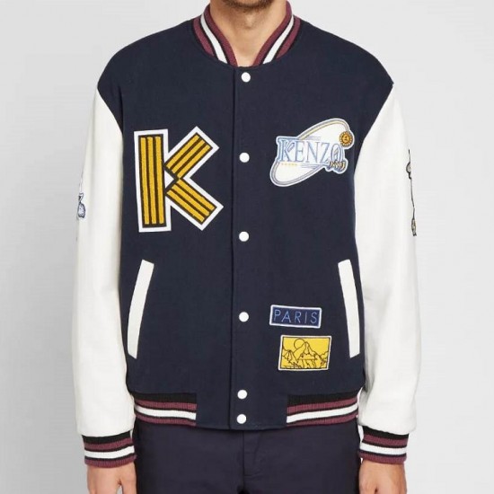 Men's Varsity Kenzo College Jacket with Patches