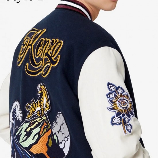 Men's Varsity Kenzo College Jacket with Patches