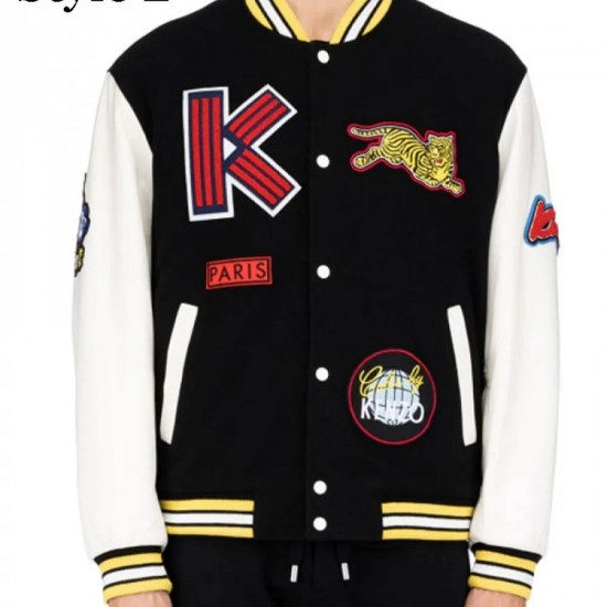 Men's Varsity Kenzo College Jacket with Patches