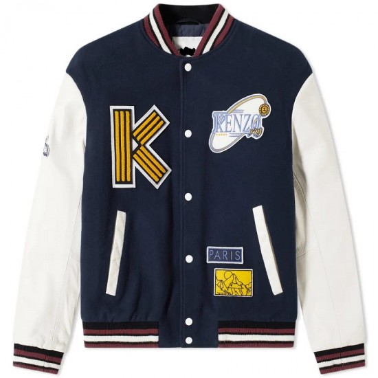 Men's Varsity Kenzo College Jacket with Patches