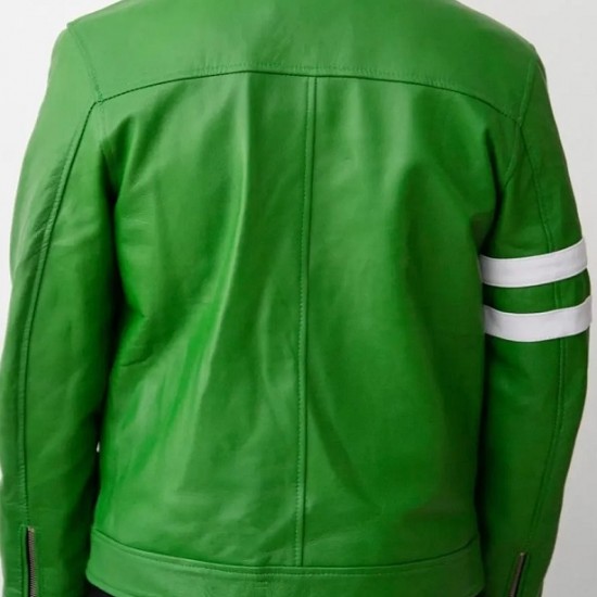 Mens Alien Green Ben 10 Leather Jacket