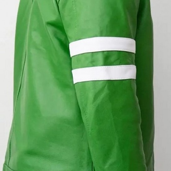 Mens Alien Green Ben 10 Leather Jacket