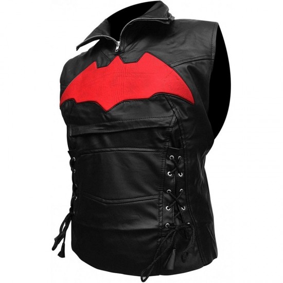 Mens Arkham Knight Black Bat Style Vest and Jacket