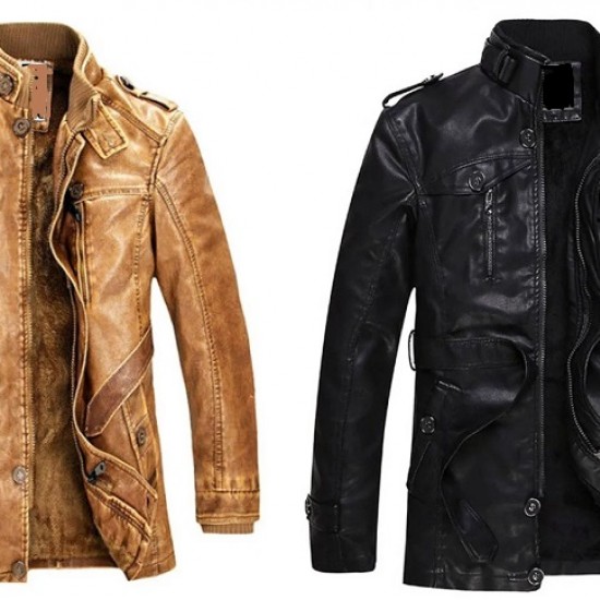 Mens Aviator Hunter Style Leather Jacket