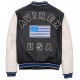 Mens Avirex Black Biker Varsity Jacket