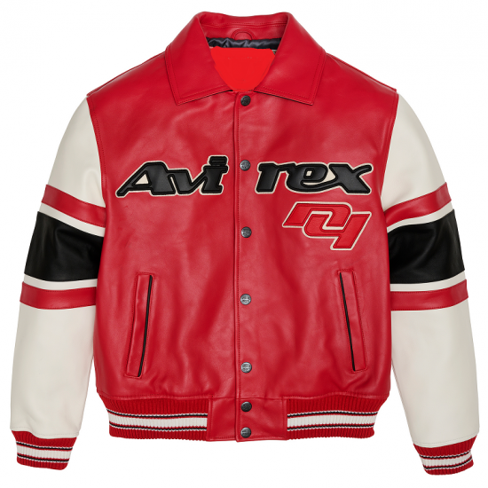 Mens Avirex The Legend Red Leather Jacket