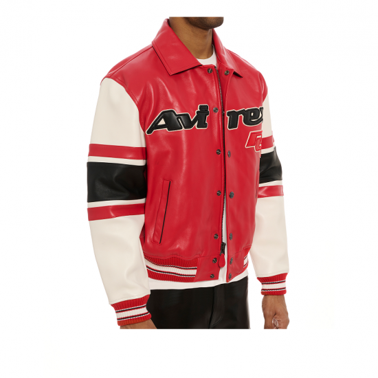 Mens Avirex The Legend Red Leather Jacket