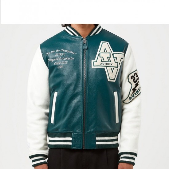 Mens Avirex WildCat Green Varsity Jacket