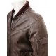 Mens Black And Dark Brown Classic Elegant Real Leather Bomber Jacket