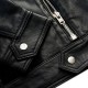 Mens Black Leather Jacket With Suede Stripes