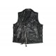 Mens Black Moto Biker Genuine Leather Vest